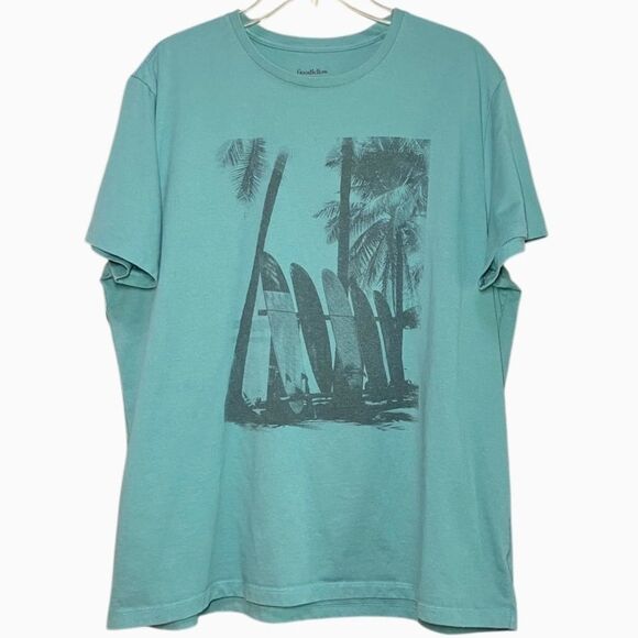 Goodfellow & Co. Surfboard Print Short Sleeve Tee in Green/Black Men’s XL - Picture 1 of 5